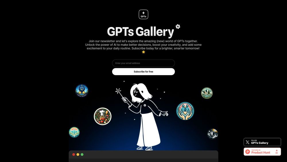 GPTs Gallery Website screenshot