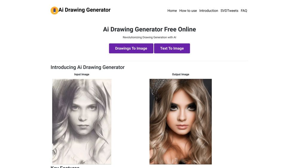 Ai Drawing Generator Website screenshot