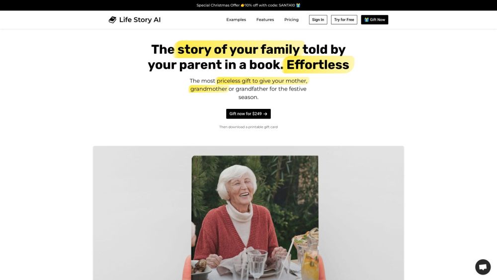 Life Story AI Website screenshot