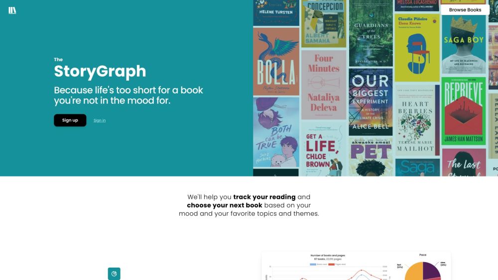 The StoryGraph Website screenshot