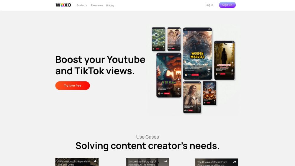 WOXO: AI Video Generator for Social Content Website screenshot