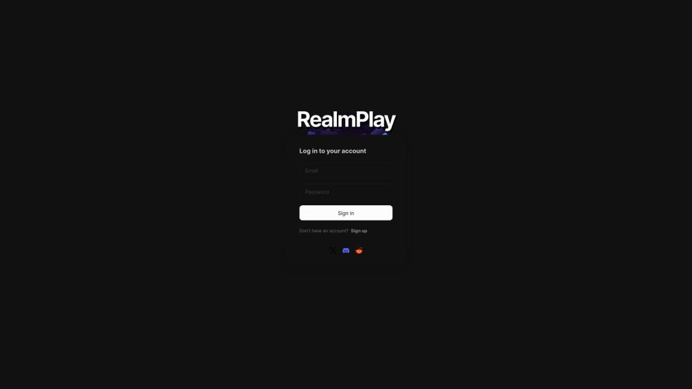 RealmPlay Website screenshot