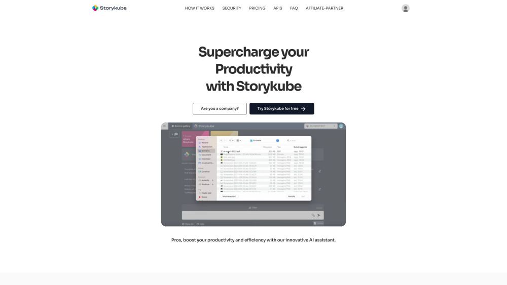 Storykube Website screenshot