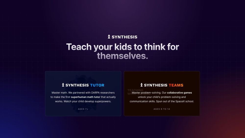 Synthesis Website screenshot