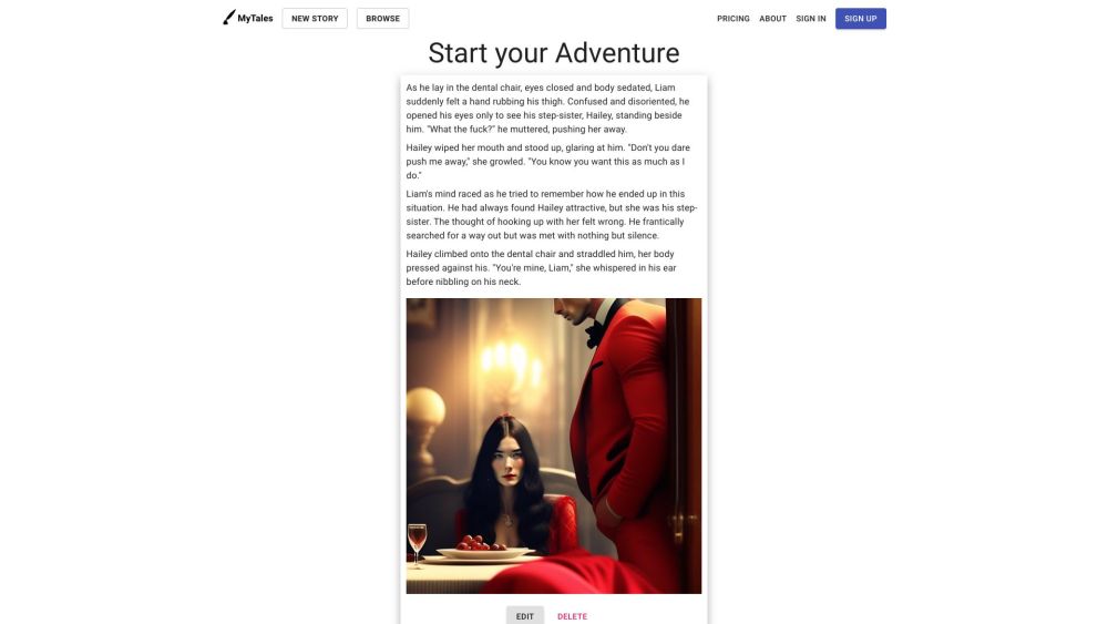 MyTales - AI Powered Story Generator Website screenshot