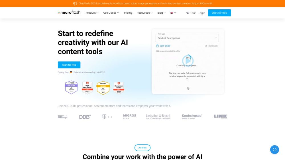 neuroflash Website screenshot