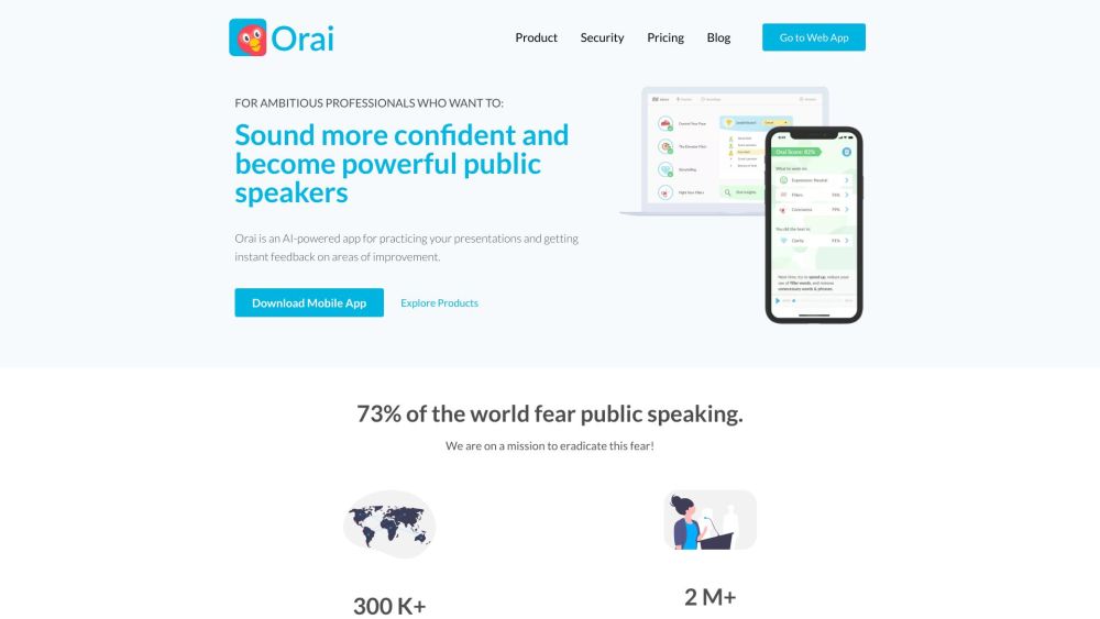 Orai Website screenshot