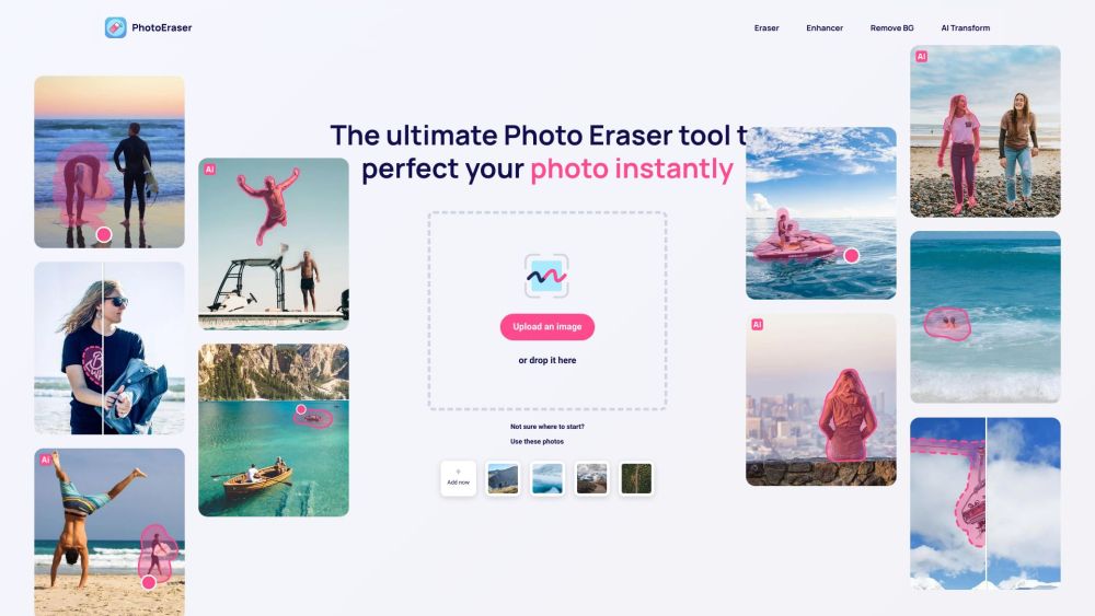 Photo Eraser Website screenshot