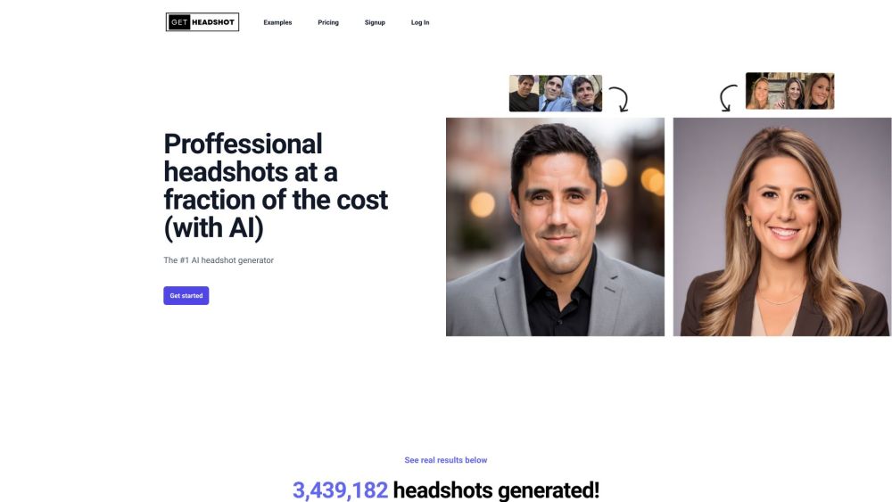 AI Headshot Generator Website screenshot