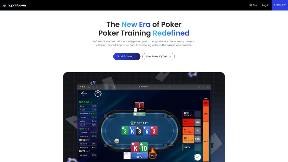 Hybrid Poker Website screenshot