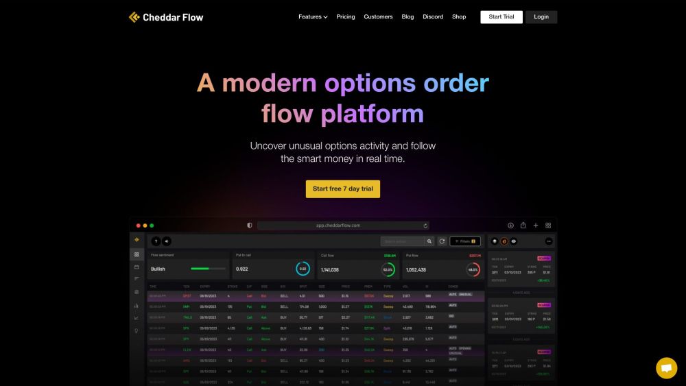 Cheddar Flow Website screenshot