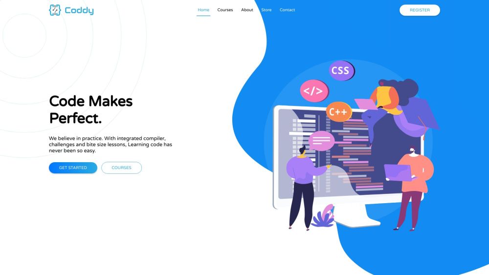 Coddy - Code Makes Perfect Website screenshot