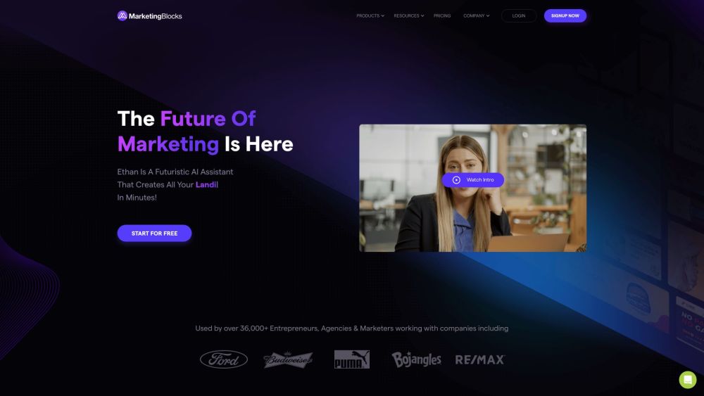 MarketingBlocks Website screenshot