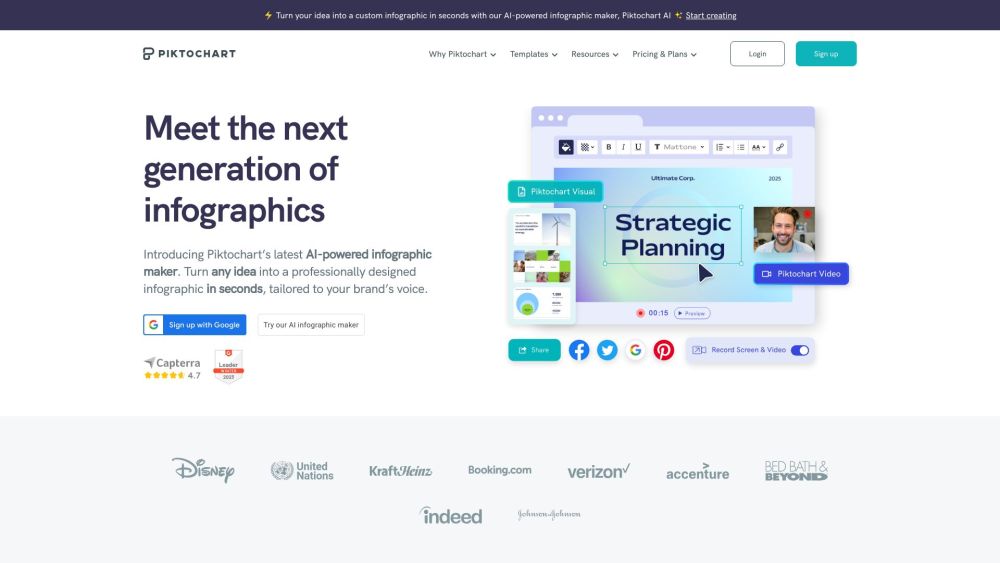 Piktochart Website screenshot