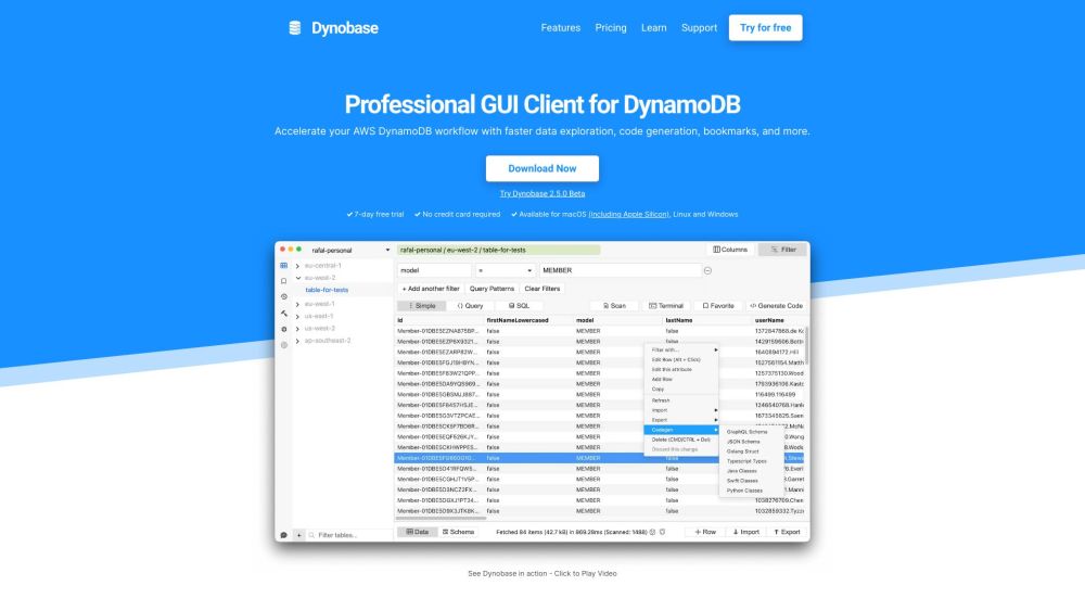 Dynobase Website screenshot