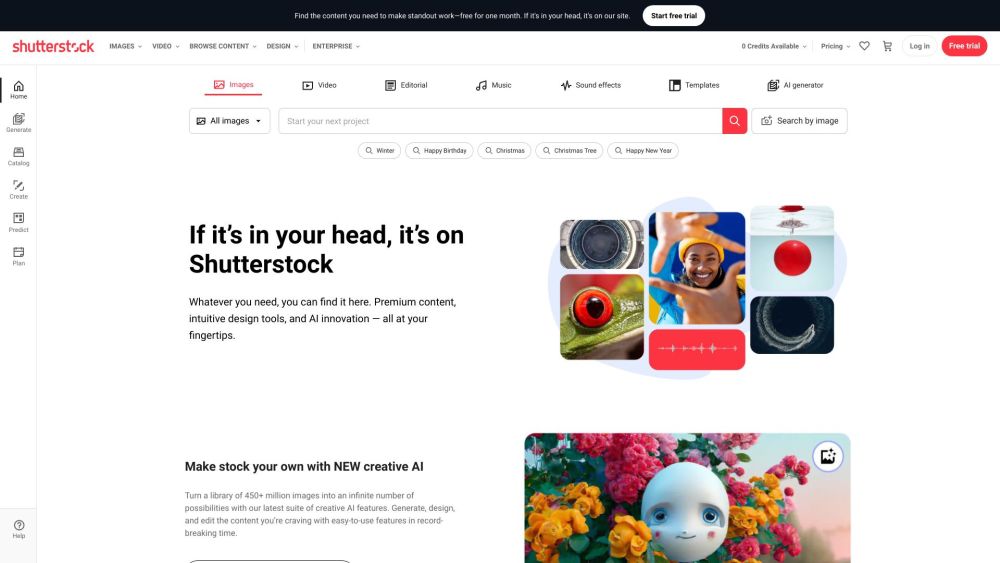 Shutterstock Website screenshot