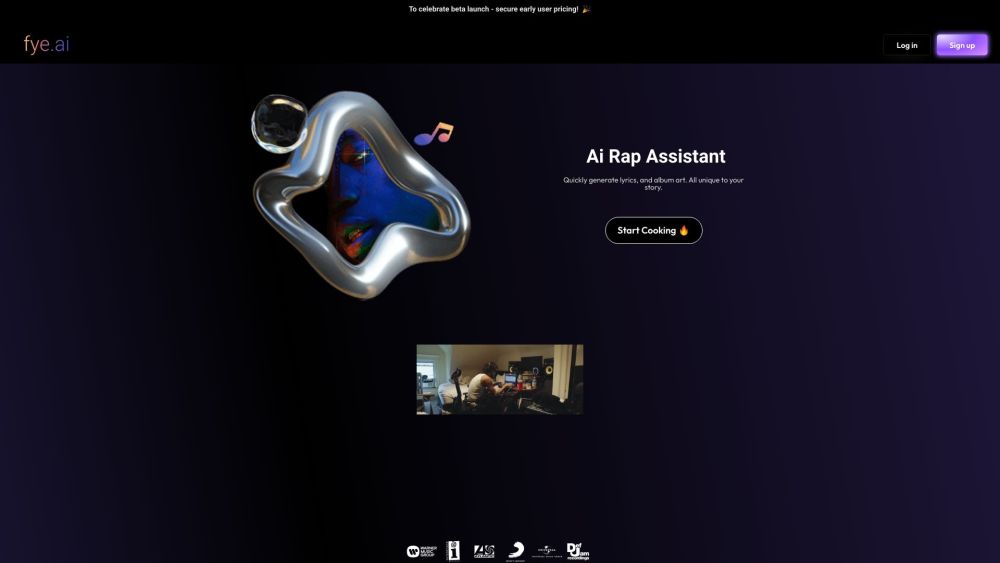 Fye.ai - Ai Rap Assistant Website screenshot