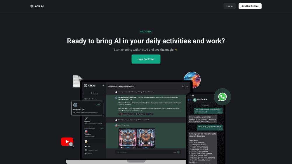 Ask AI - AI Powered Chat Bot Assistant Website screenshot