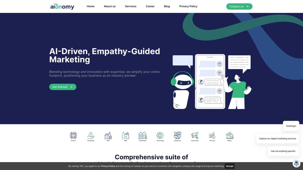 Aionomy Website screenshot