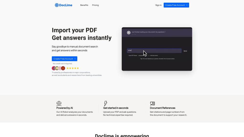 Doclime Website screenshot