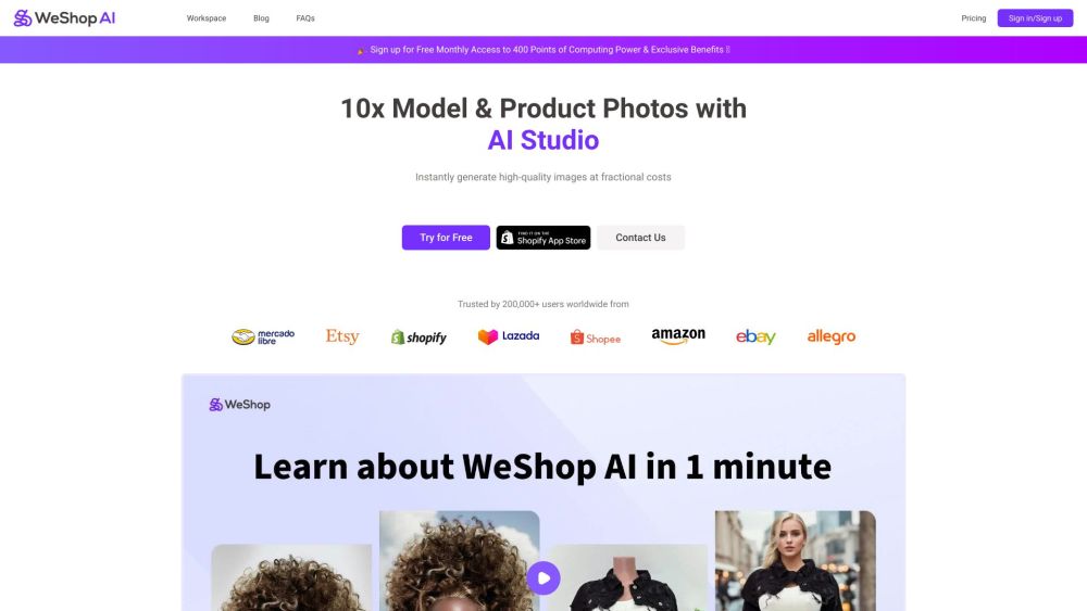 WeShop Website screenshot