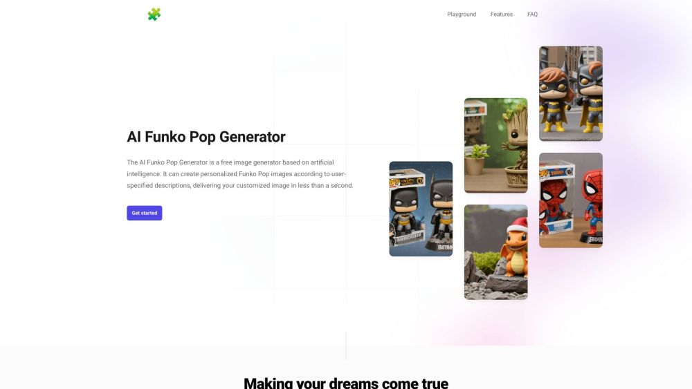 AI Funko Pop Generator Website screenshot