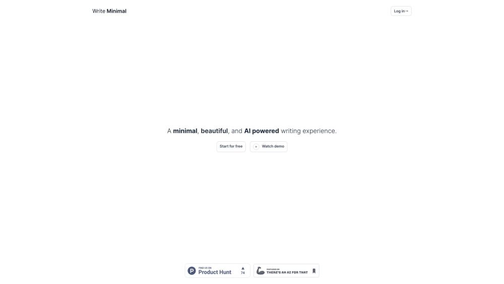 Write Minimal Website screenshot