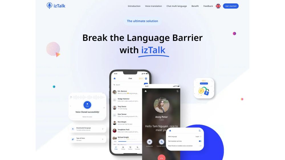 izTalk Website screenshot