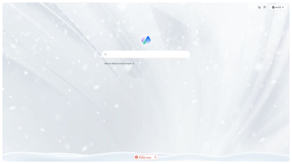 The new AI search Website screenshot