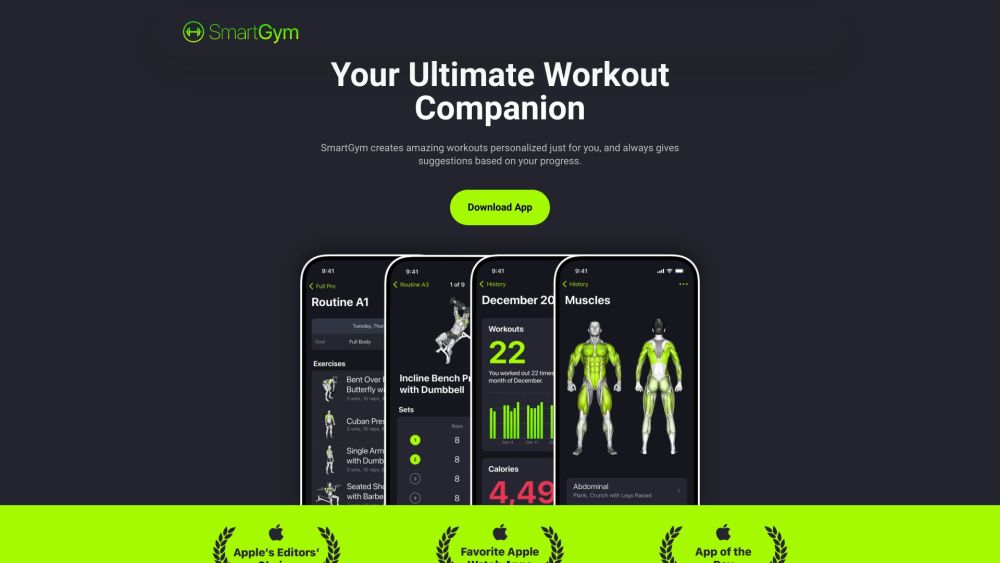 SmartGym Website screenshot