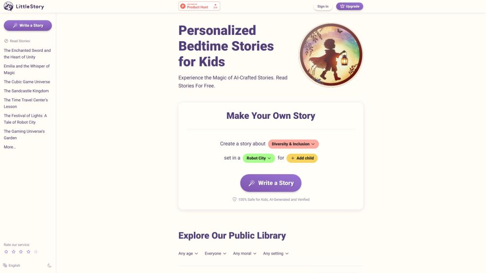 LittleStory Website screenshot