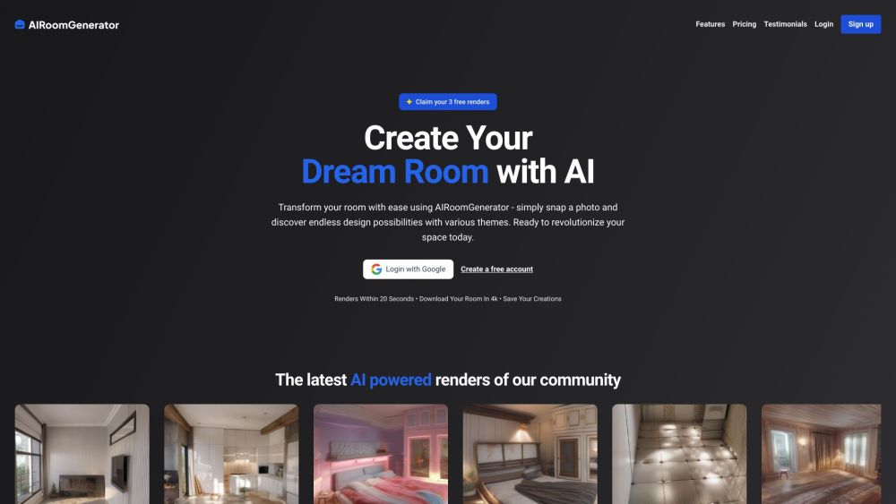 AIRoomGenerator Website screenshot