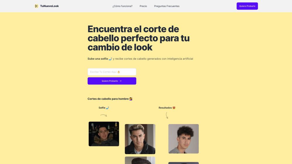 TuNuevoLook Website screenshot