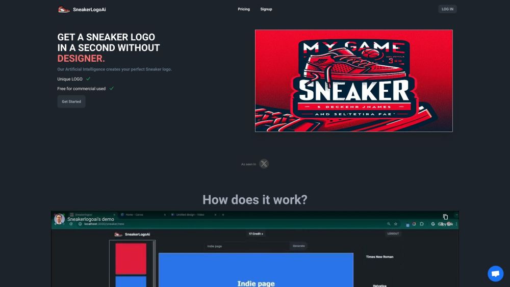 SneakerLogoAi Website screenshot