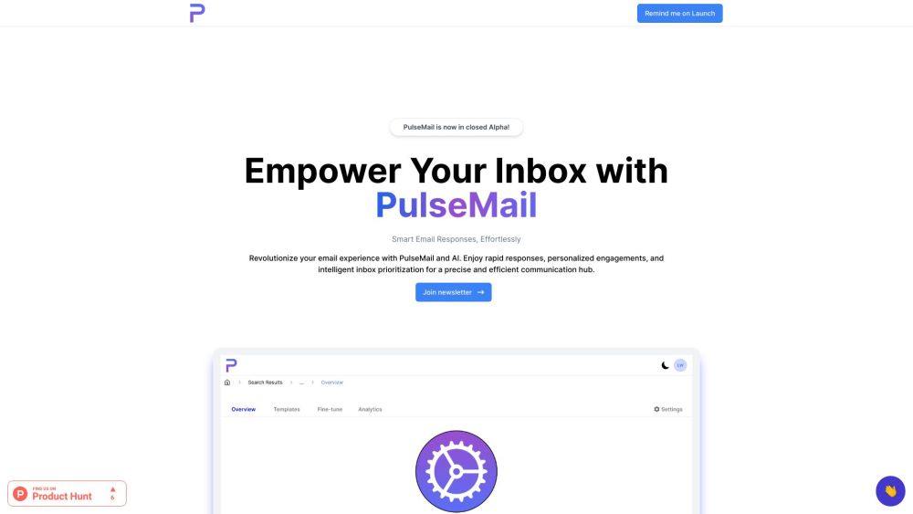 PulseMail Website screenshot