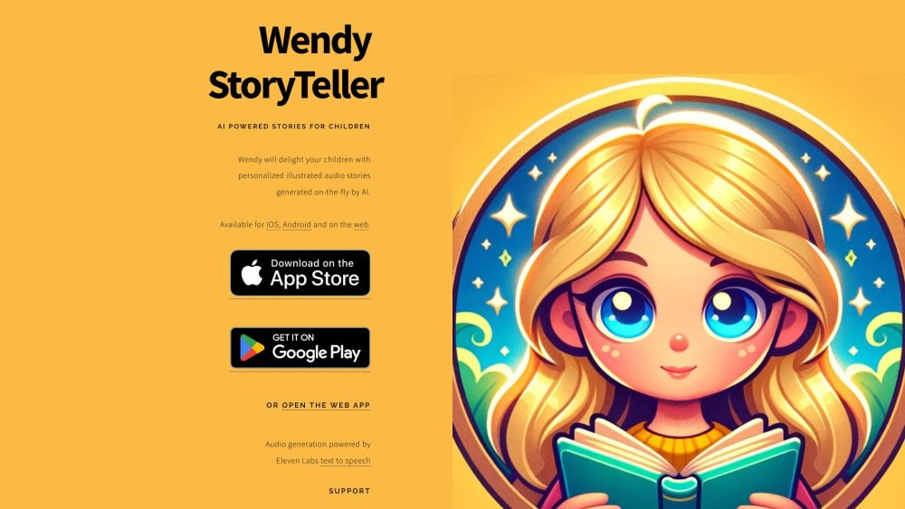 Wendy StoryTeller Website screenshot