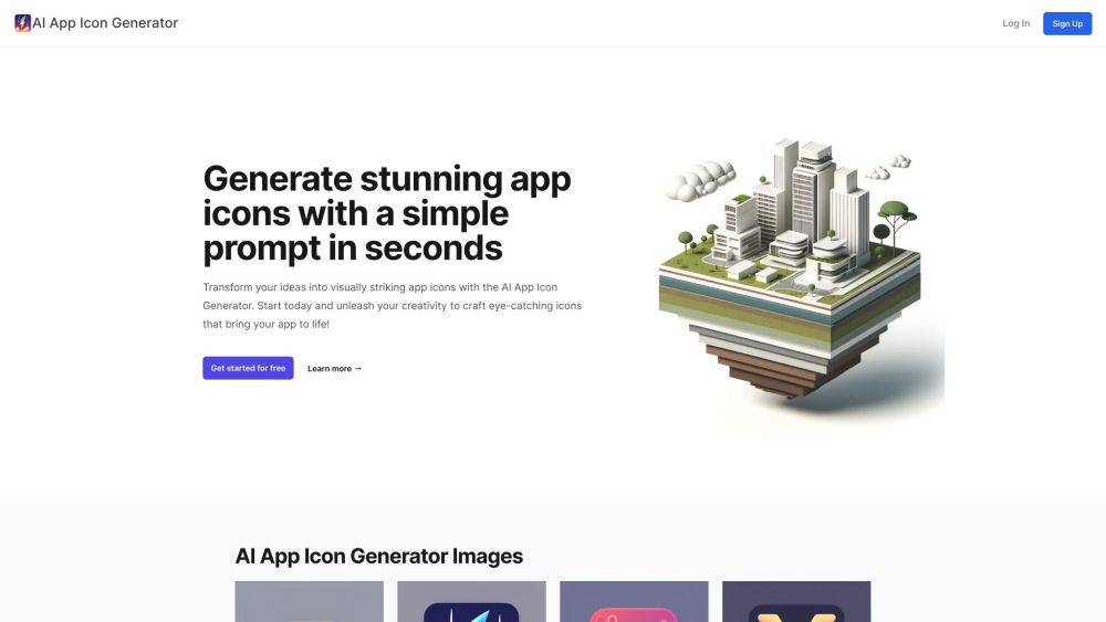 AI App Icon Generator Website screenshot