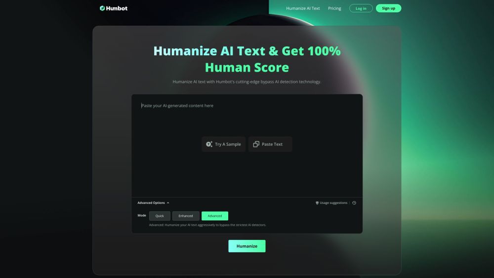 Humbot Website screenshot