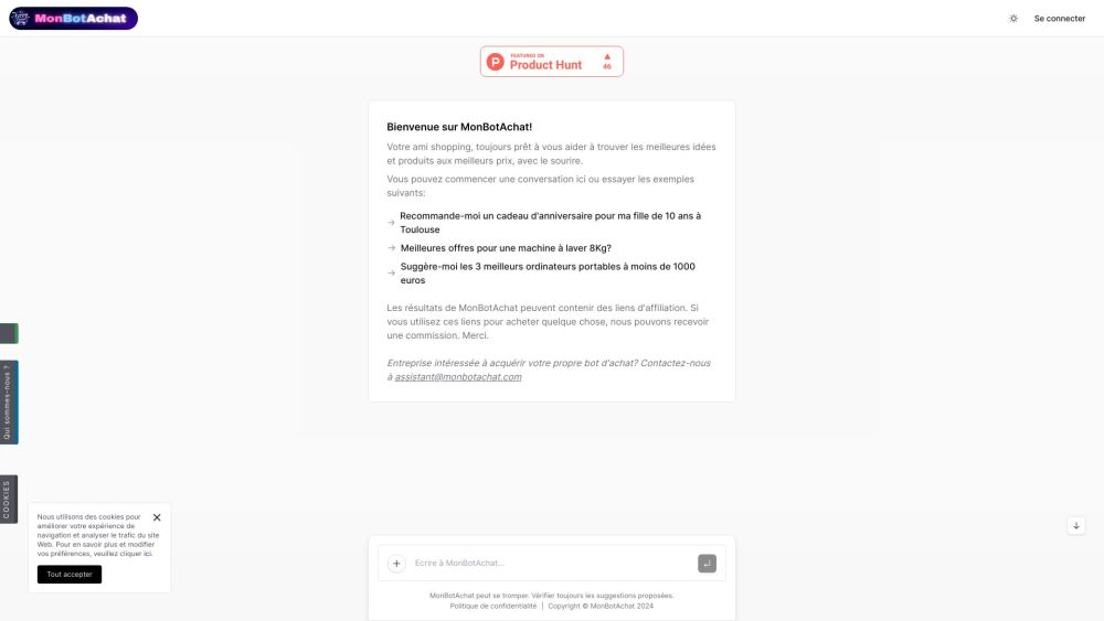 MonBotAchat Website screenshot
