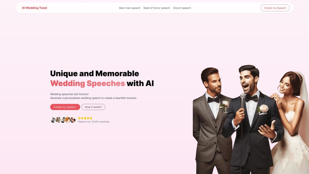 AI Wedding Toast Website screenshot