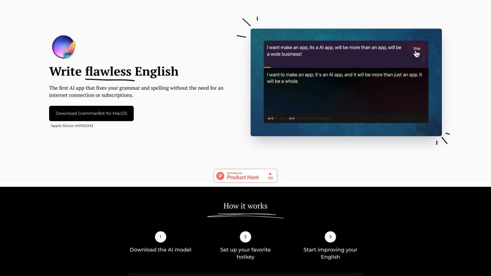 GrammarBot Website screenshot