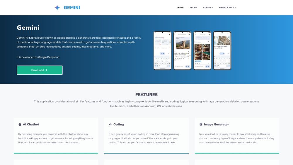 Gemini Website screenshot