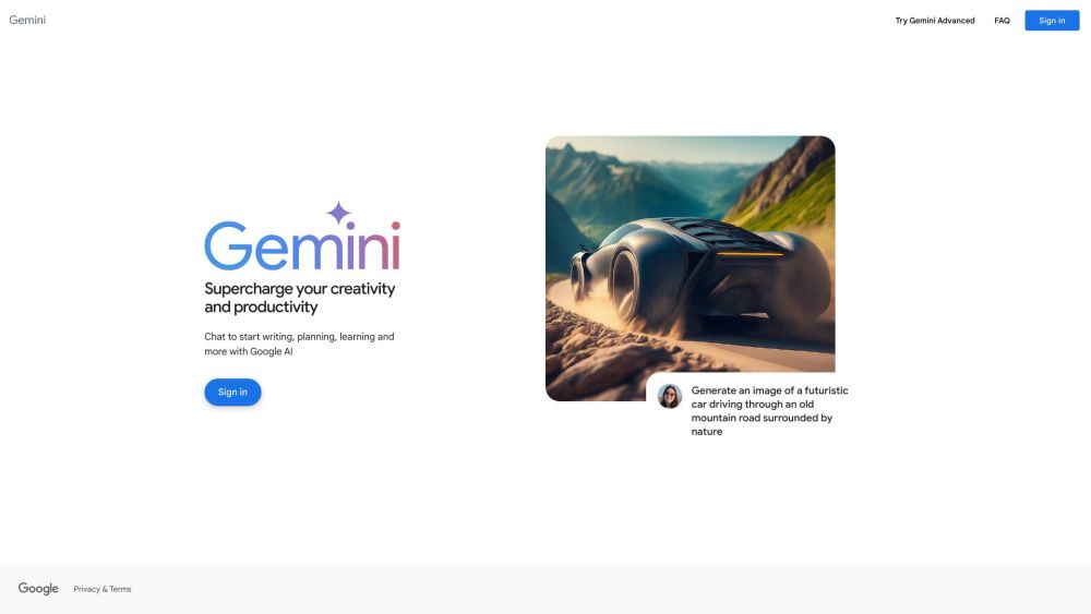 Gemini Website screenshot