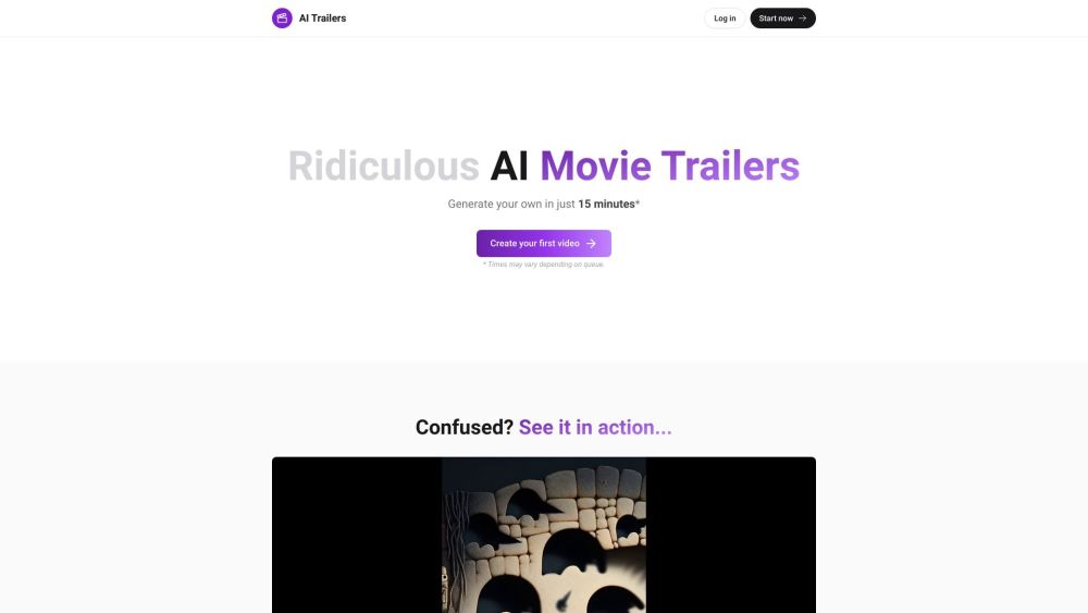 AI Trailers Website screenshot