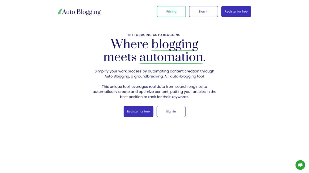 Auto Blogging Website screenshot