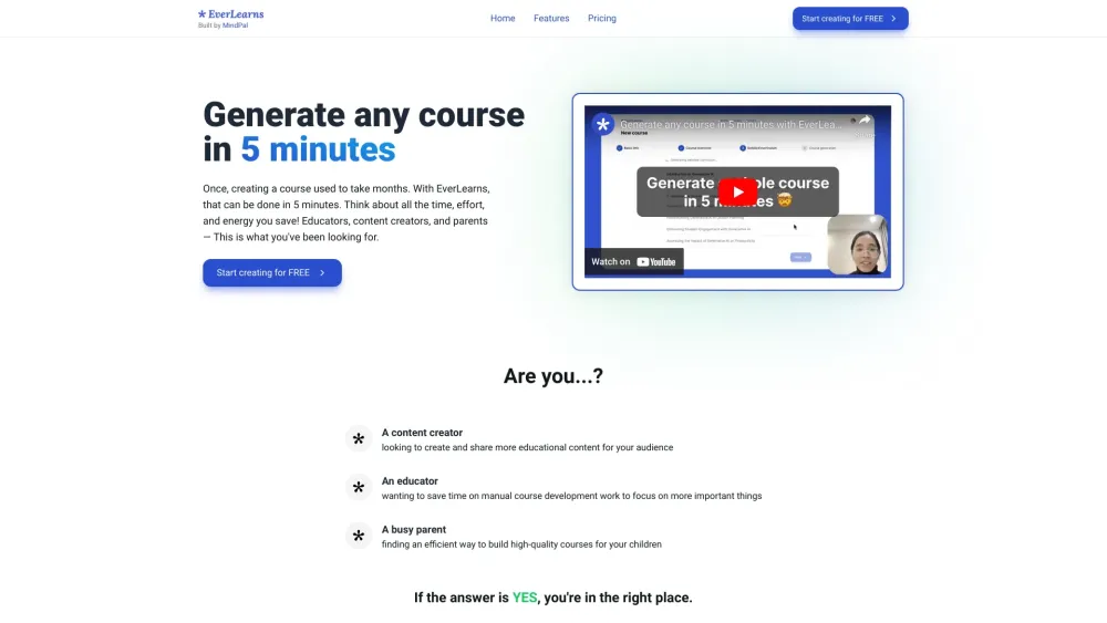 EverLearns Website screenshot