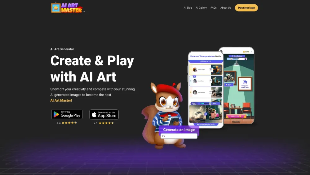 AI Art Master Website screenshot