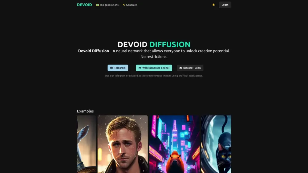 Devoid AI Website screenshot