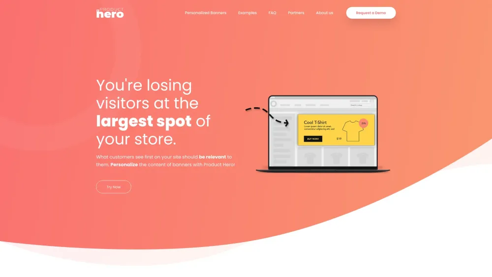 Product Hero - E-commerce Banners at Scale Website screenshot