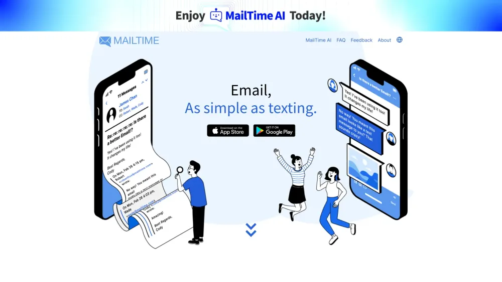 MailTime - The Email Messenger Website screenshot